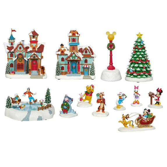 DISNEY HOLIDAY VILLAGE 13 PIECE SET 1739918 *NEW IN OPEN BOX | eBay