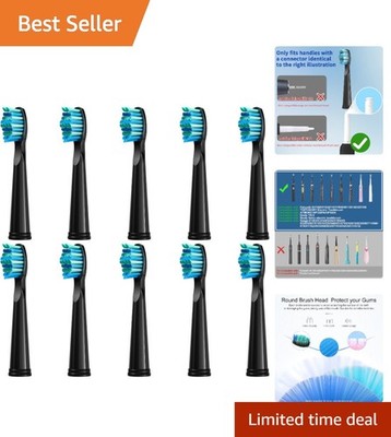 Durable 10 Pack Nylon Toothbrush Heads for Fairywill D7/D8 - Deep Clean Power