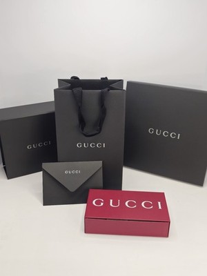 Gucci Empty Box Full Set, Gift Bag, Cards, Wrapping Paper & Ribbon + Dust Bag