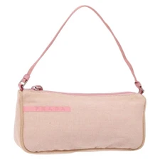 PRADA Sports Accessory Pouch Canvas Gray Silver Auth yk18828