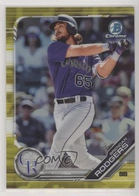 2019 Bowman Yellow Refractor 21/75 Brendan Rodgers #BCP-143 Rookie RC y8h