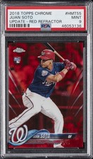 2018 TOPPS CHROME UPDATE RED REFRACTOR #HMT55 JUAN SOTO ROOKIE RC #/25 PSA 9