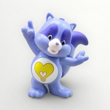 Vintage Purple Care Bears Cousins Bright Heart Raccoon PVC Figure TCFC 1980s