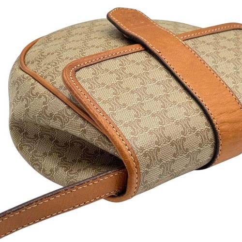 CELINE Macadam Triomphe Bolso de Hombro Bandolera PVC Cuero Beige Marrón MBc0837 - Imagen 12 de 20