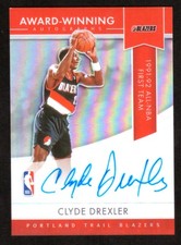 2020-21 Panini Award-Winning Autographs Clyde Drexler Silver Prizm Auto