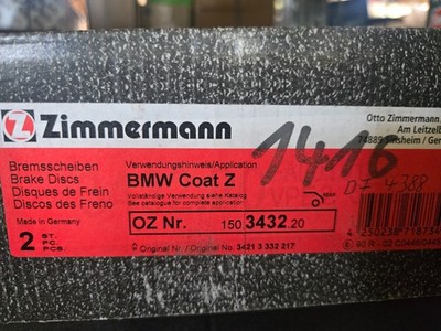 2x ZIMMERMANN Bremsscheibe COAT Z 150.3432.20 für BMW E83 X3 xDrive