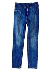 We The Free Blue Medium Wash High-Rise Slim Straight Leg Denim Jeans Women's 32