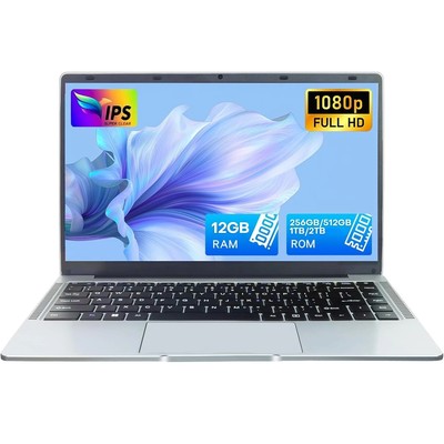 14.1  Ultra Slim Laptop Windows 11 Pro Intel Atom A3950 12GB RAM 512GB SSD 1080P