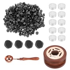 Wax Seal Kit, 300 Wax Beads, Candles, Pearl Black