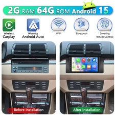 For BMW X5 E53 2+64GB Android15 Apple Carplay Car Radio Stereo GPS Navi WIFI RDS