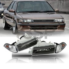 For 1988-1992 Toyota Corolla Sedan Ae90 Ee90-e92 Headlight Black Lamp Leftright