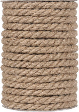 10Mm Jute Rope, 50 Feet 3/8 Inch Heavy Duty and Thick Twine Decorative Rope for