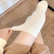 Women Long Socks Cashmere Women Boot Solid Wool Thigh Stocking Skinny Casual Cot