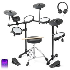 Electric Drum Set with Type-C Charging, USB MIDI, Quiet Mesh Drums Headphones