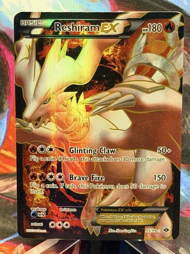 Reshiram EX 95/99 Full Art Ultra Rare Holofoil⭐️Next Destinies⭐️MP😱🔥