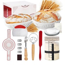 Complete Sourdough Starter Kit,10 Inch Round 9 Inch Oval Banneton Sourdough Br