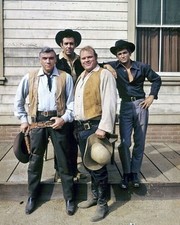648130 Western Tv Show Bonanza Michael Landon Lorne Greene Wall Print Poster
