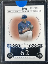 Santana, Johan - 2008 Moments & Milestones - Card #87 - Strikeouts 62 - 118/150