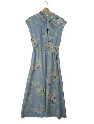ELLI WHITE Sommerkleid Damen Kleid Gr. DE 36 blau-grün Casual-Look