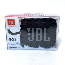 JBL Go 3 Black Ultra-Portable Bluetooth Speaker, IP67 Waterproof 5-Hour Playtime