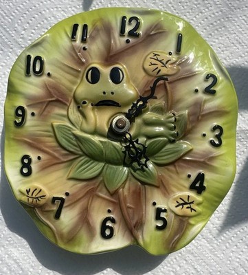 VTG Ceramic Neil/Frog Sears Roebuck (?) “WORKING” Wall Clock Japan