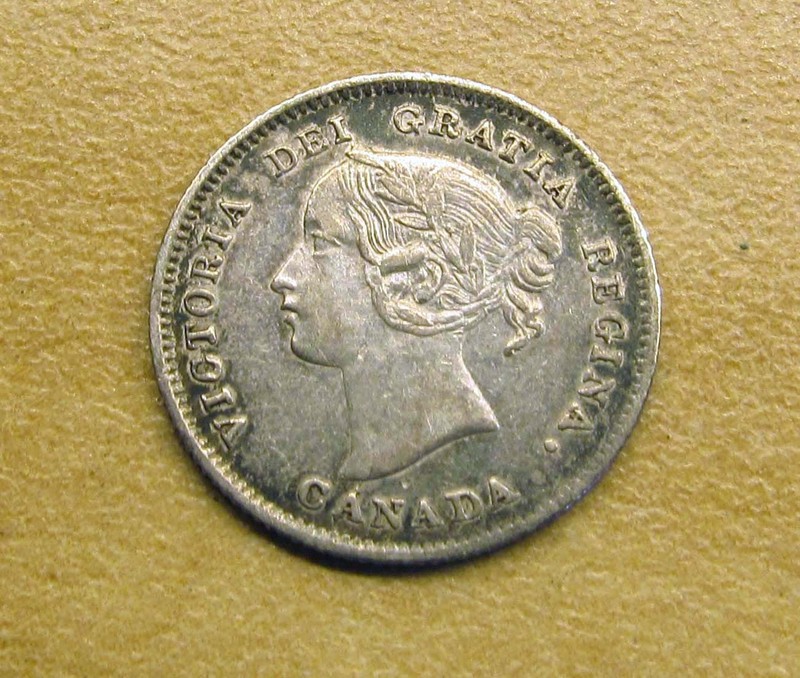 Canada 5 cents 1871, 7 over pointed 7 strong EF very scarce, only one for sale