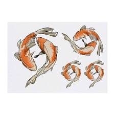 4 x 'Koi Carp' Temporary Tattoos / Transfers TO00042999 