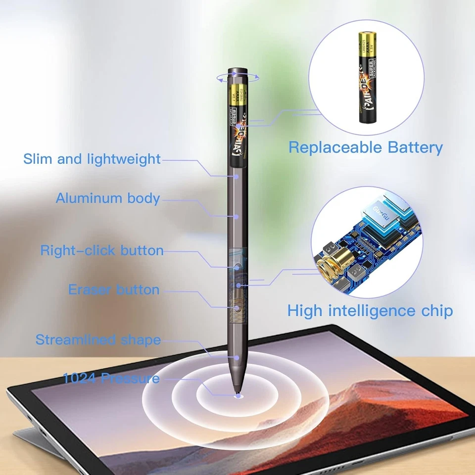 Surface Stylus Pen for Microsoft Surface Pro 11/X/9/8/7/6/5/4/3, Surface Go 4/3/ - Image 3 of 4