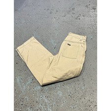 Vintage Lee Riveted Carpenter Beige Khaki Workwear Pants Women  s Size 8 M