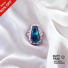 Natural Apatite Engagement Band Wife Statement New Ring Jewelry Sterling Silver