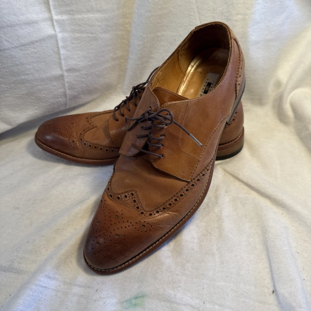 JOSEPH ABBOUD brown leather lace up pointed toe men’s dress shoes size 10 JOSEPH ABBOUD brown leather lace up pointed toe... | Depop main image 3