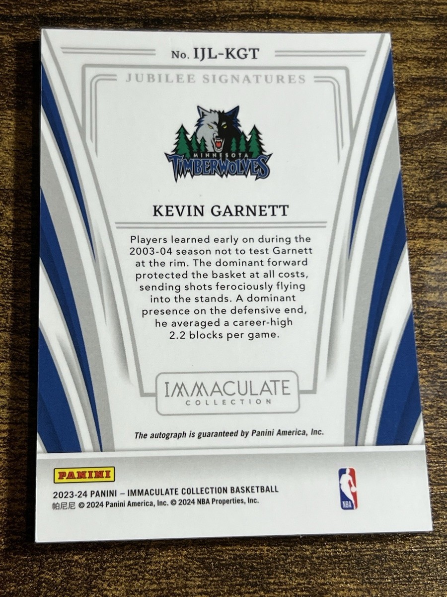 KEVIN GARNETT 2023-24 Immaculate Jubilee Signatures Auto /49 | eBay