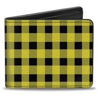 Bi-Fold Wallet Buffalo Plaid Black/Neon Yellow (Us Import)
