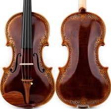 T30 Master Antique Stradivari 1715 Model Carved Flower Violin 4/4 European Wood