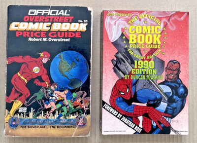 OVERSTREET COMIC BOOK PRICE GUIDE (20). + CBPG FOR GREAT BRITAIN 1990 EDITION