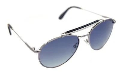 TOM FORD COLIN Polarisé Hommes Soleil Rond Pilote Gunmetal Gris TF338 14D 54mm - Photo 1/4