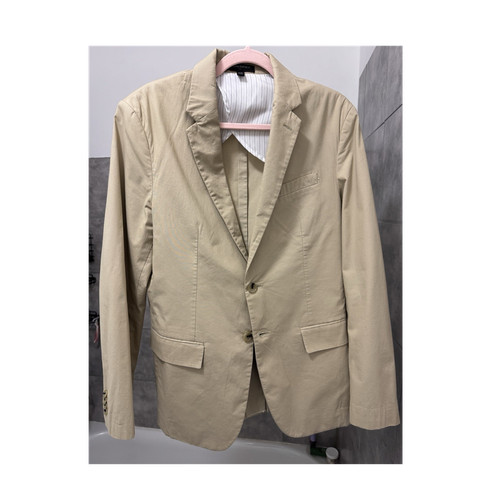Banana Republic Beige Cotton Slim Fit Two-Button Suit Jacket 40R Notch Lapel