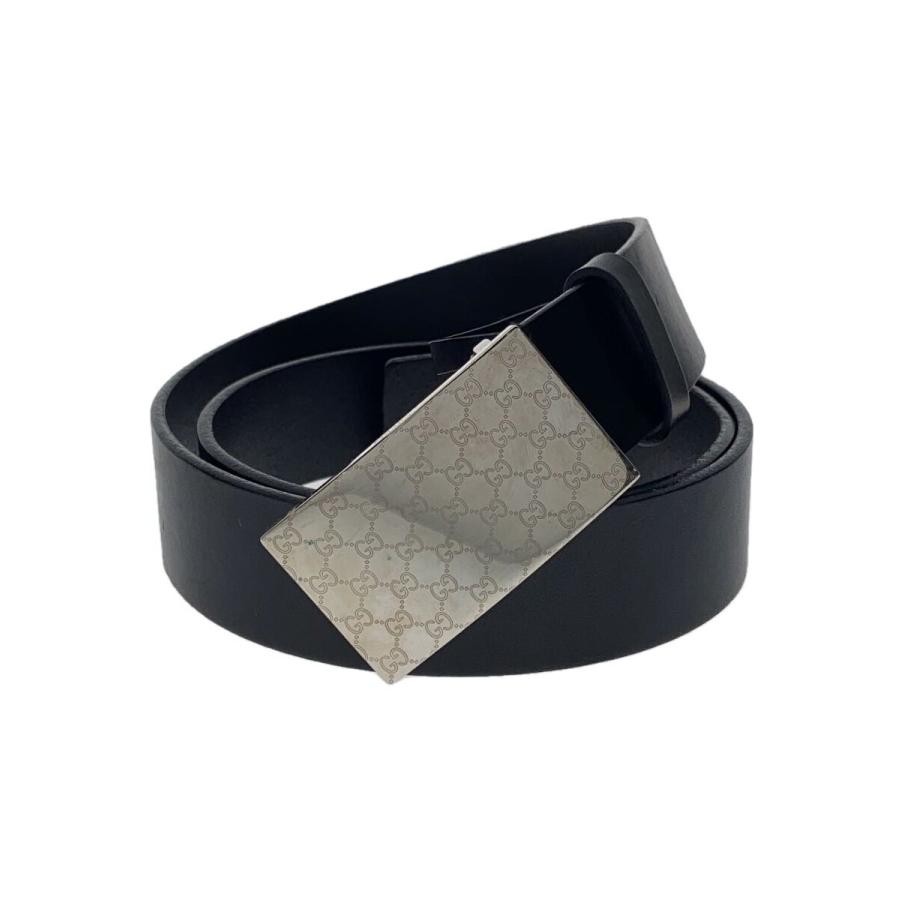 Gucci Black Leather Plain Belt for Men