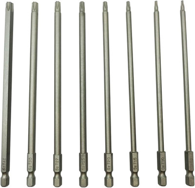 Long Torx Security Screwdriver Bit Sets 6 Inch Length T8 T10 T15 T20 T25 T27 T30