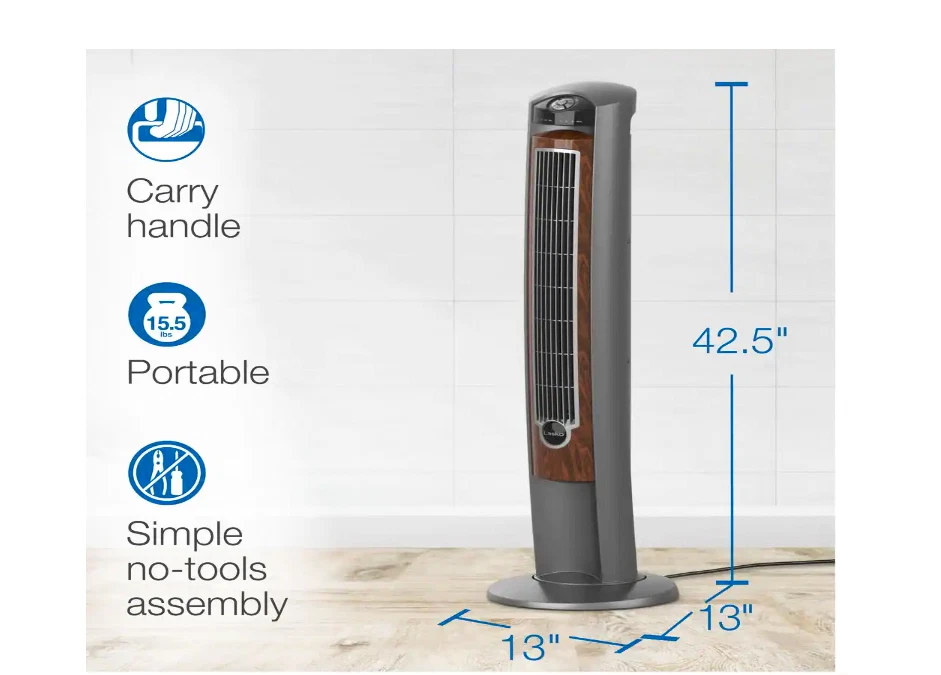 Lasko Wind Curve 42 3Speed Oscillating Platinum Tower Fan, 60 OFF