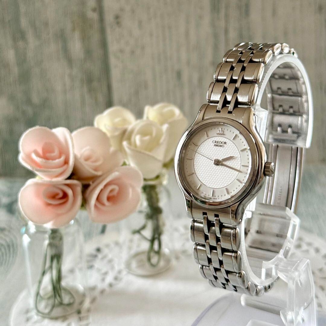SEIKO CREDOR クレドール 腕時計 4J85-0A10 シルバー SEIKO CREDOR Watch 4J85-0A10 Silver Rare Used From Japan