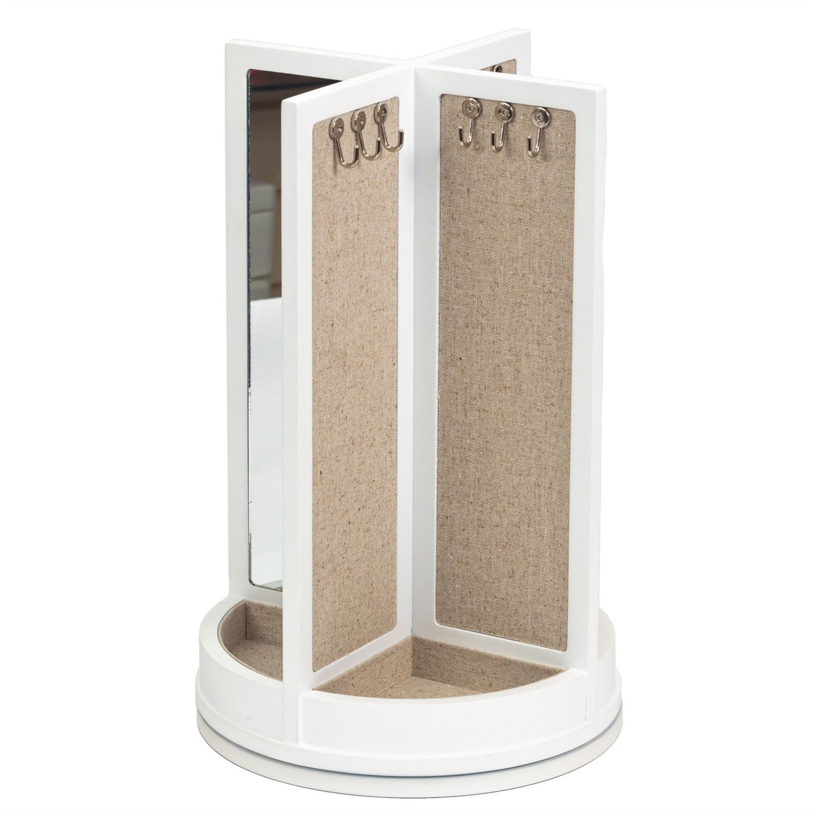 Revolving Jewellery Stand Mele & Co White Wooden Revolving Jewellery Stand