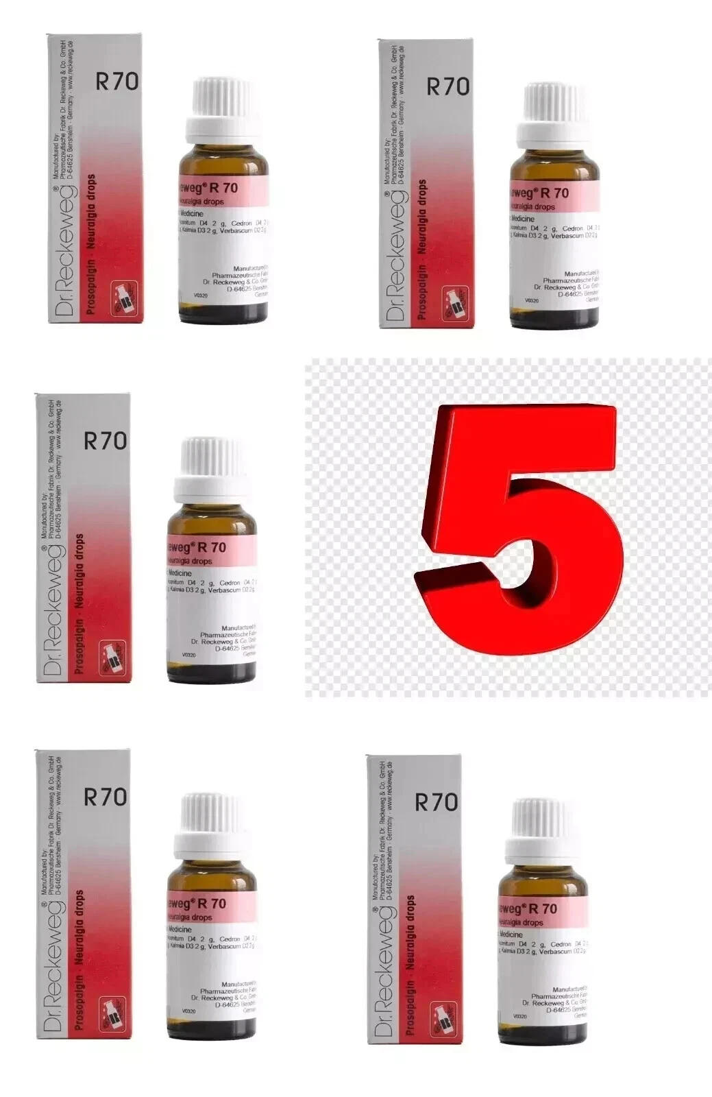 🌿 Dr. Reckeweg R70 - Homeopathic Remedy for Digestive Health 🌿5 bottle