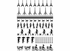 Paris Bits 55 pcs 0.25 to 0.75 Inch Black Fused Glass Decals