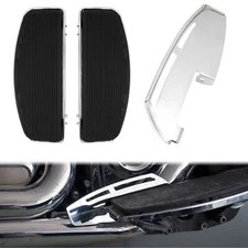 Front Rider Floorboard + Right Heel Guard Kit Set Fit For Harley Touring Dyna