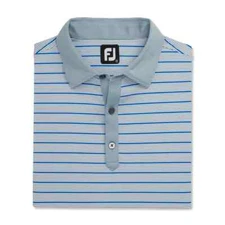 Footjoy accented stripe lisle collar Sku# 29585 dove grey/ white royal size  Med