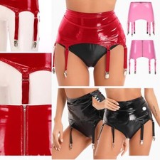 Women Suspender Rave Lingerie With Metal Clips Garters Gothic Adult Mini Skirt