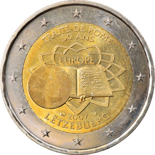 [#831589] Luxembourg, 2 Euro, Traité de Rome 50 ans, 2007, Paris, MS, Bi-Metal,  - Picture 1 of 2