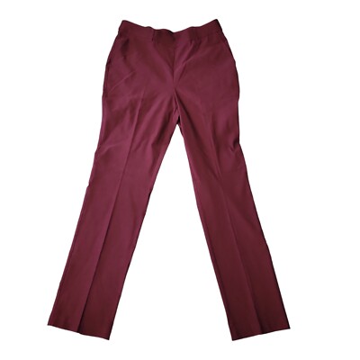 NWT Rafaella Pull-On Functional Pockets Stretch Ankle Pant Windsor Wine 8