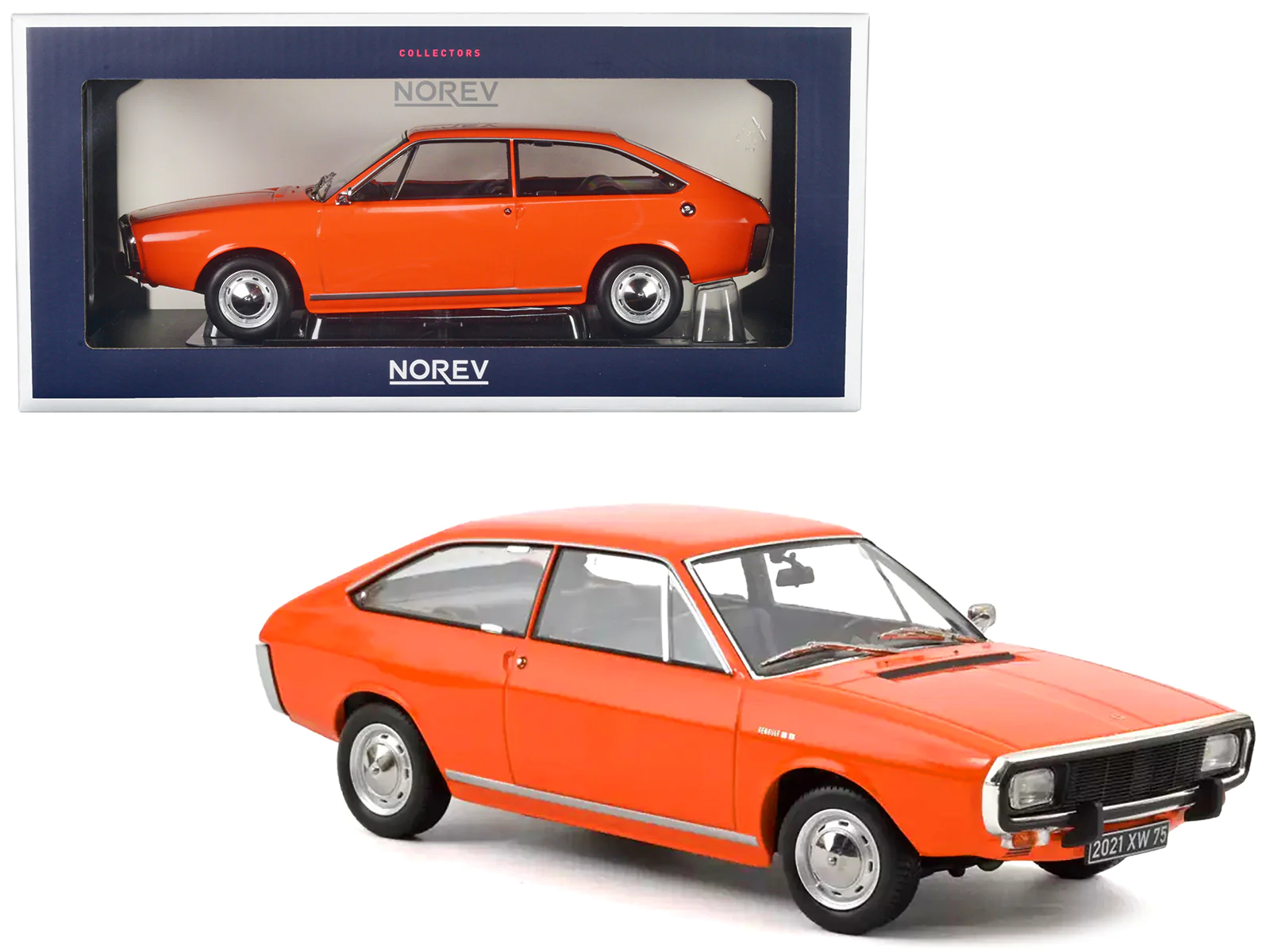 1971 Renault 15TL Orange 1/18 Diecast Model Car by Norev